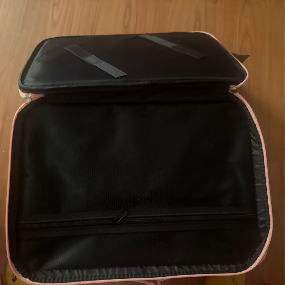Makeup Case Large Makeup Bag Pink Professional Train Case 16.5 Inches Travel New